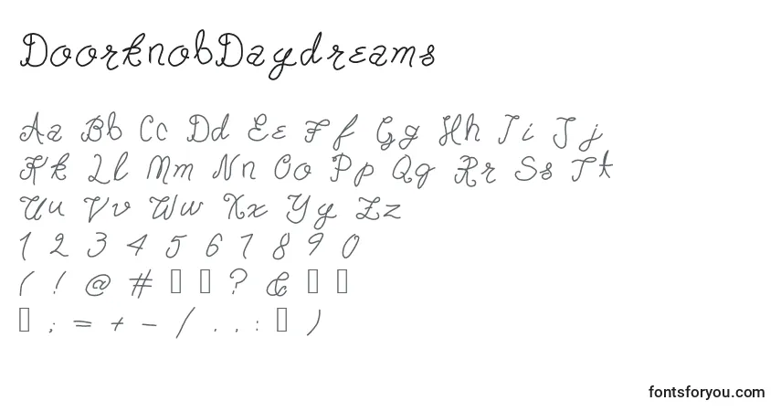 Schriftart DoorknobDaydreams – Alphabet, Zahlen, spezielle Symbole