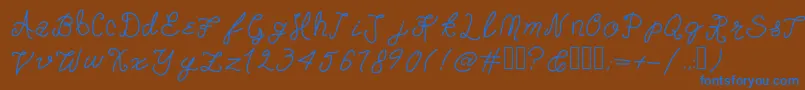 Czcionka DoorknobDaydreams – niebieskie czcionki na brązowym tle