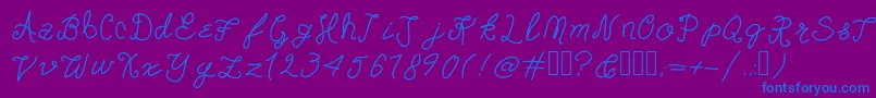 DoorknobDaydreams-Schriftart – Blaue Schriften auf violettem Hintergrund