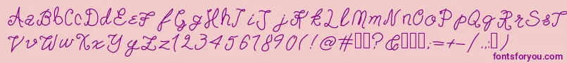 フォントDoorknobDaydreams – ピンクの背景に紫のフォント