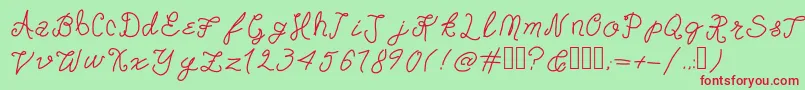 DoorknobDaydreams Font – Red Fonts on Green Background