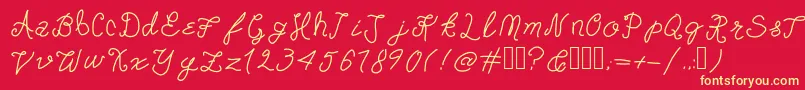 DoorknobDaydreams Font – Yellow Fonts on Red Background