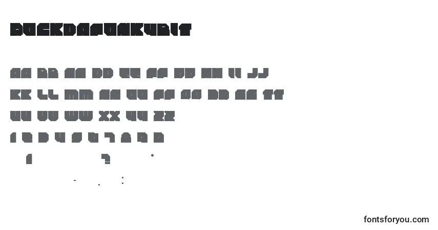 A fonte Rockdafonkybit – alfabeto, números, caracteres especiais