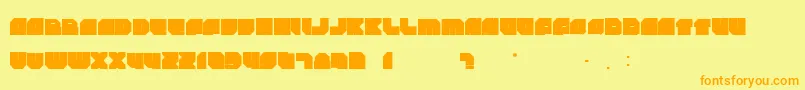 Rockdafonkybit Font – Orange Fonts on Yellow Background