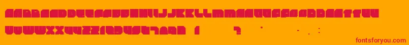 Rockdafonkybit-Schriftart – Rote Schriften auf orangefarbenem Hintergrund