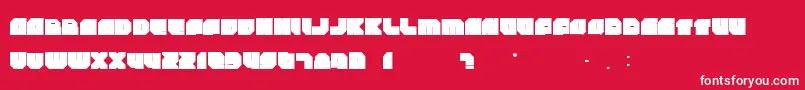 Rockdafonkybit-Schriftart – Weiße Schriften auf rotem Hintergrund