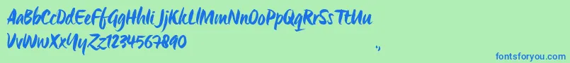 OrigoTrial Font – Blue Fonts on Green Background