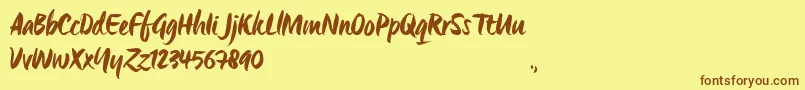 OrigoTrial Font – Brown Fonts on Yellow Background