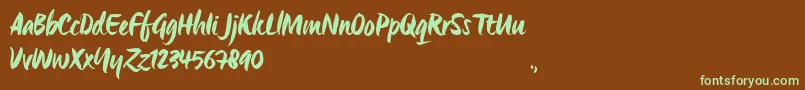 OrigoTrial Font – Green Fonts on Brown Background