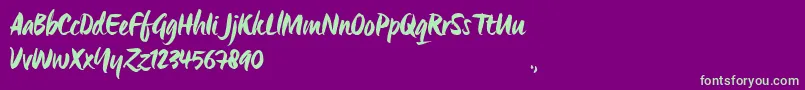 OrigoTrial Font – Green Fonts on Purple Background