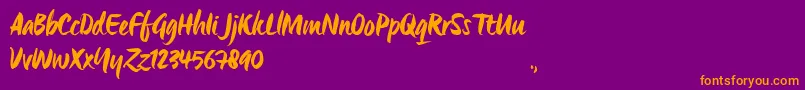 OrigoTrial Font – Orange Fonts on Purple Background