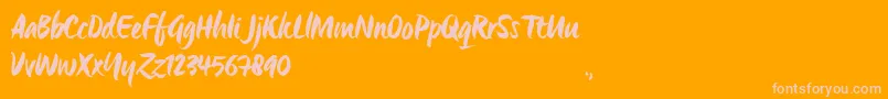 OrigoTrial-Schriftart – Rosa Schriften auf orangefarbenem Hintergrund