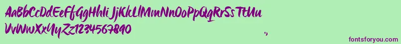 OrigoTrial Font – Purple Fonts on Green Background