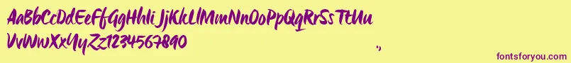 OrigoTrial Font – Purple Fonts on Yellow Background