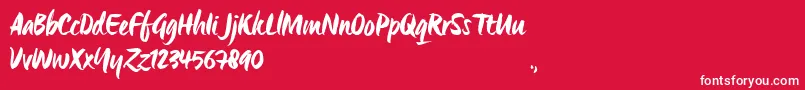 OrigoTrial-Schriftart – Weiße Schriften auf rotem Hintergrund