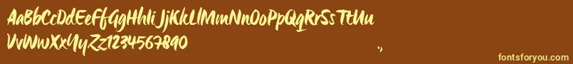 OrigoTrial Font – Yellow Fonts on Brown Background