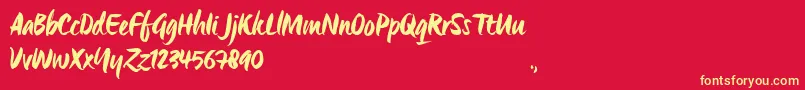 OrigoTrial Font – Yellow Fonts on Red Background