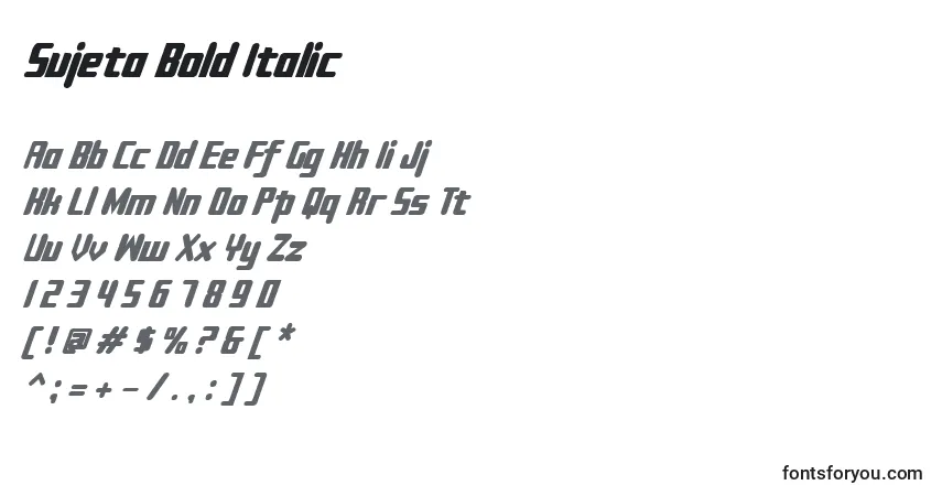 Sujeta Bold Italic-fontti – aakkoset, numerot, erikoismerkit