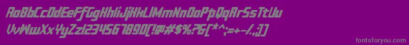 フォントSujeta Bold Italic – 紫の背景に灰色の文字