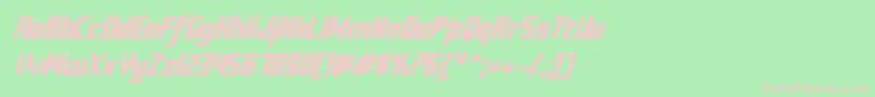 Sujeta Bold Italic-Schriftart – Rosa Schriften auf grünem Hintergrund