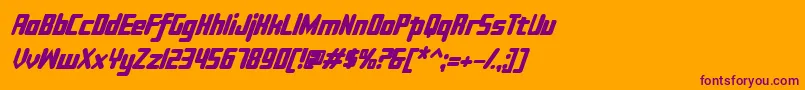 Sujeta Bold Italic-fontti – violetit fontit oranssilla taustalla