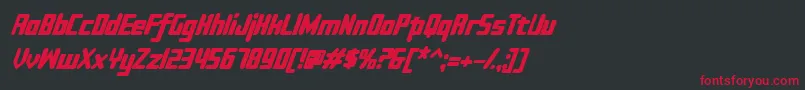 フォントSujeta Bold Italic – 黒い背景に赤い文字