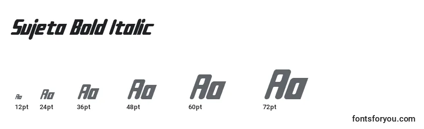Размеры шрифта Sujeta Bold Italic
