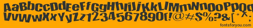 Шрифт Happy – чёрные шрифты на оранжевом фоне