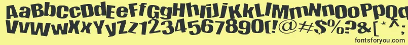 Шрифт Happy – чёрные шрифты на жёлтом фоне