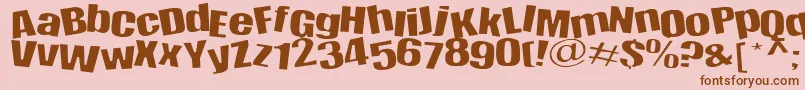 Happy-fontti – ruskeat fontit vaaleanpunaisella taustalla