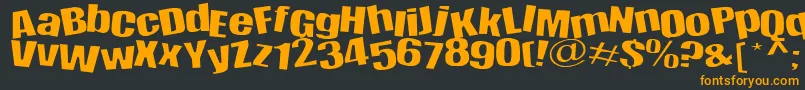 フォントHappy – 黒い背景にオレンジの文字
