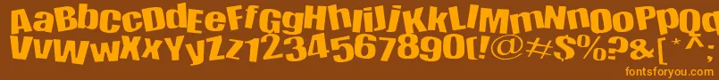 Happy Font – Orange Fonts on Brown Background