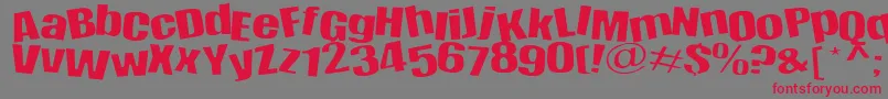 フォントHappy – 赤い文字の灰色の背景