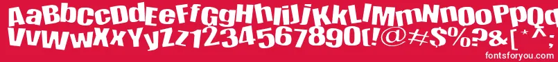 フォントHappy – 赤い背景に白い文字