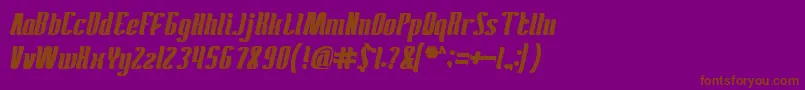 AntelopeRunBold-Schriftart – Braune Schriften auf violettem Hintergrund