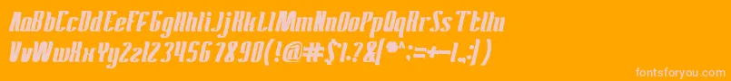 AntelopeRunBold-Schriftart – Rosa Schriften auf orangefarbenem Hintergrund