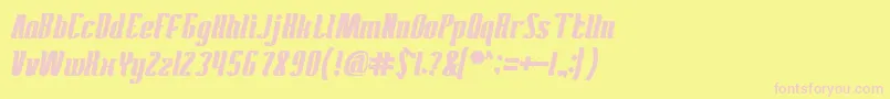 AntelopeRunBold-Schriftart – Rosa Schriften auf gelbem Hintergrund