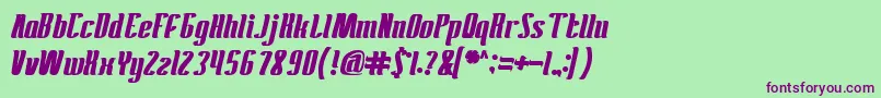 AntelopeRunBold Font – Purple Fonts on Green Background