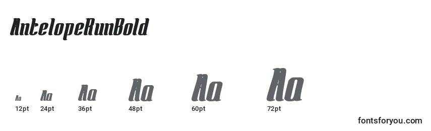 AntelopeRunBold Font Sizes