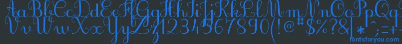 JbcursiveV3Medium Font – Blue Fonts on Black Background