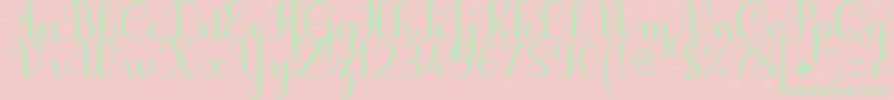Fonte JbcursiveV3Medium – fontes verdes em um fundo rosa