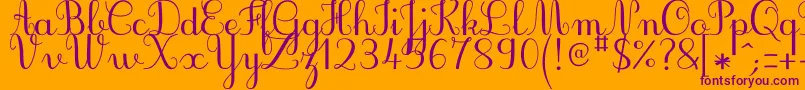 JbcursiveV3Medium Font – Purple Fonts on Orange Background