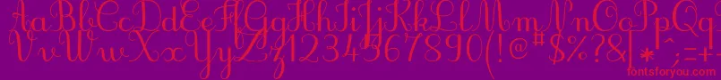 JbcursiveV3Medium-Schriftart – Rote Schriften auf violettem Hintergrund