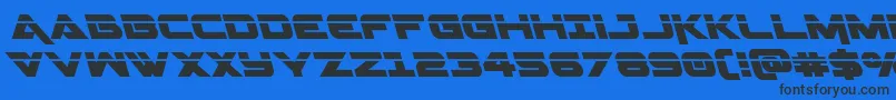 Geminalaserleft Font – Black Fonts on Blue Background