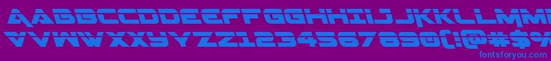 Geminalaserleft Font – Blue Fonts on Purple Background