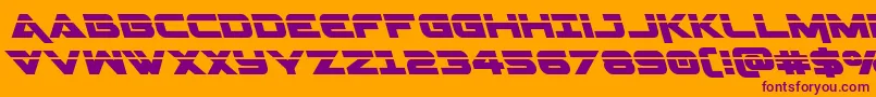 フォントGeminalaserleft – オレンジの背景に紫のフォント