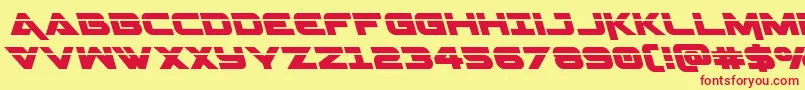 Geminalaserleft Font – Red Fonts on Yellow Background