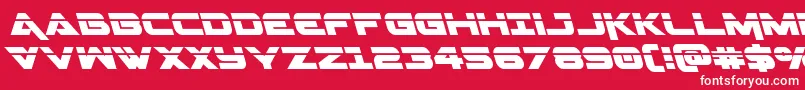 フォントGeminalaserleft – 赤い背景に白い文字