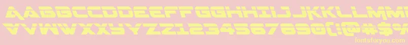 Czcionka Geminalaserleft – żółte czcionki na różowym tle