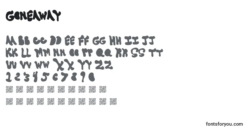 Шрифт Goneaway – алфавит, цифры, специальные символы